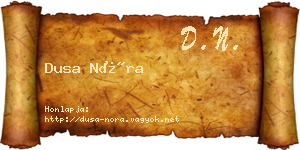 Dusa Nóra névjegykártya