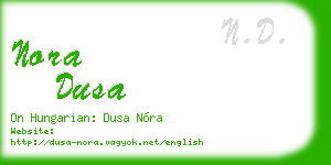 nora dusa business card
