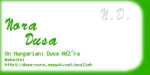 nora dusa business card